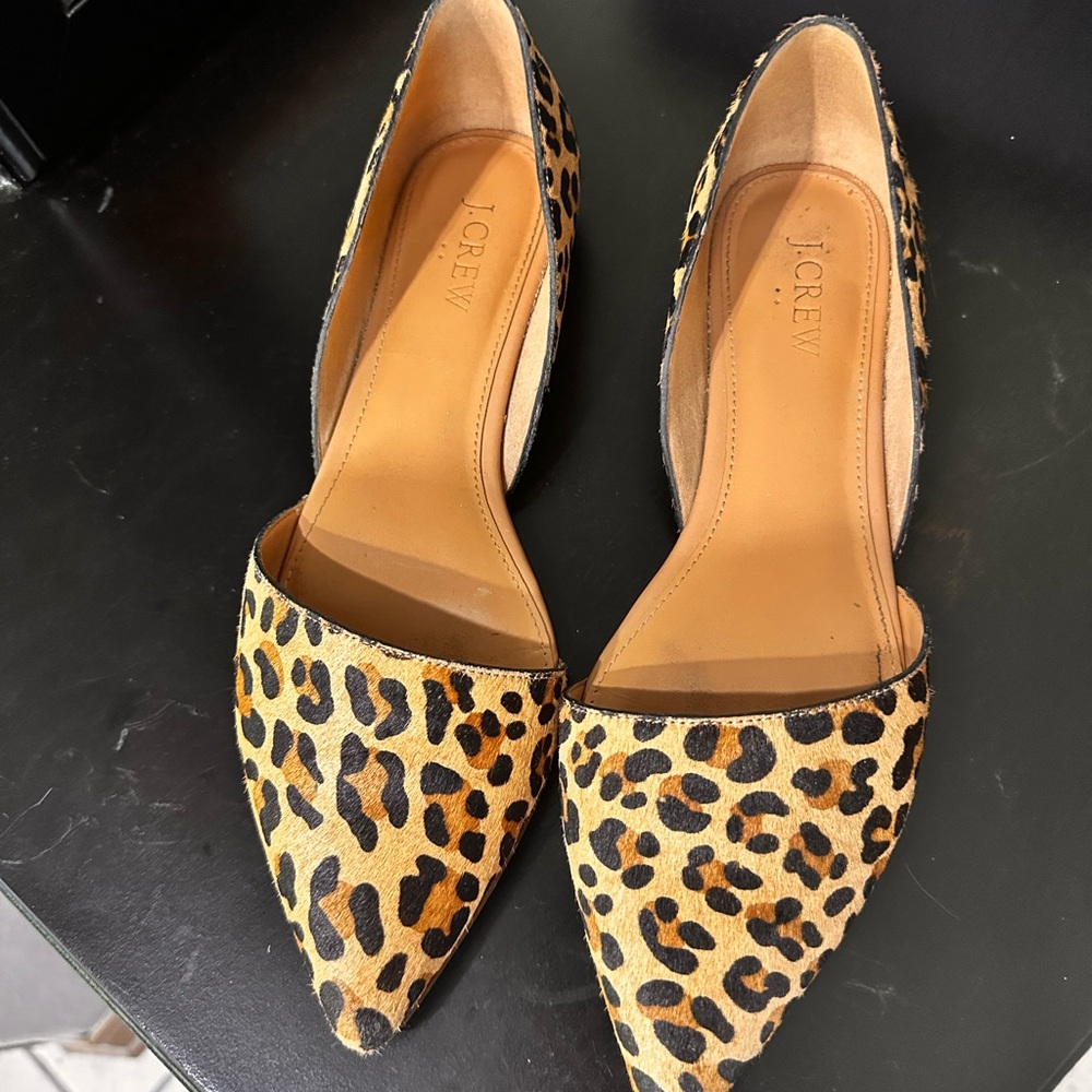 Calf skin leopard flats by j. CREW